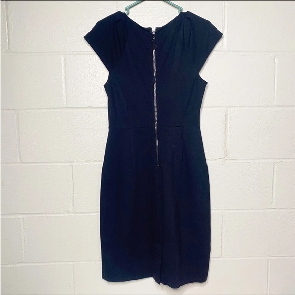 Kate Spade Black Knit Dress Black Knee Length MIDI Sz 10 Fit Flare - Picture 3 of 15